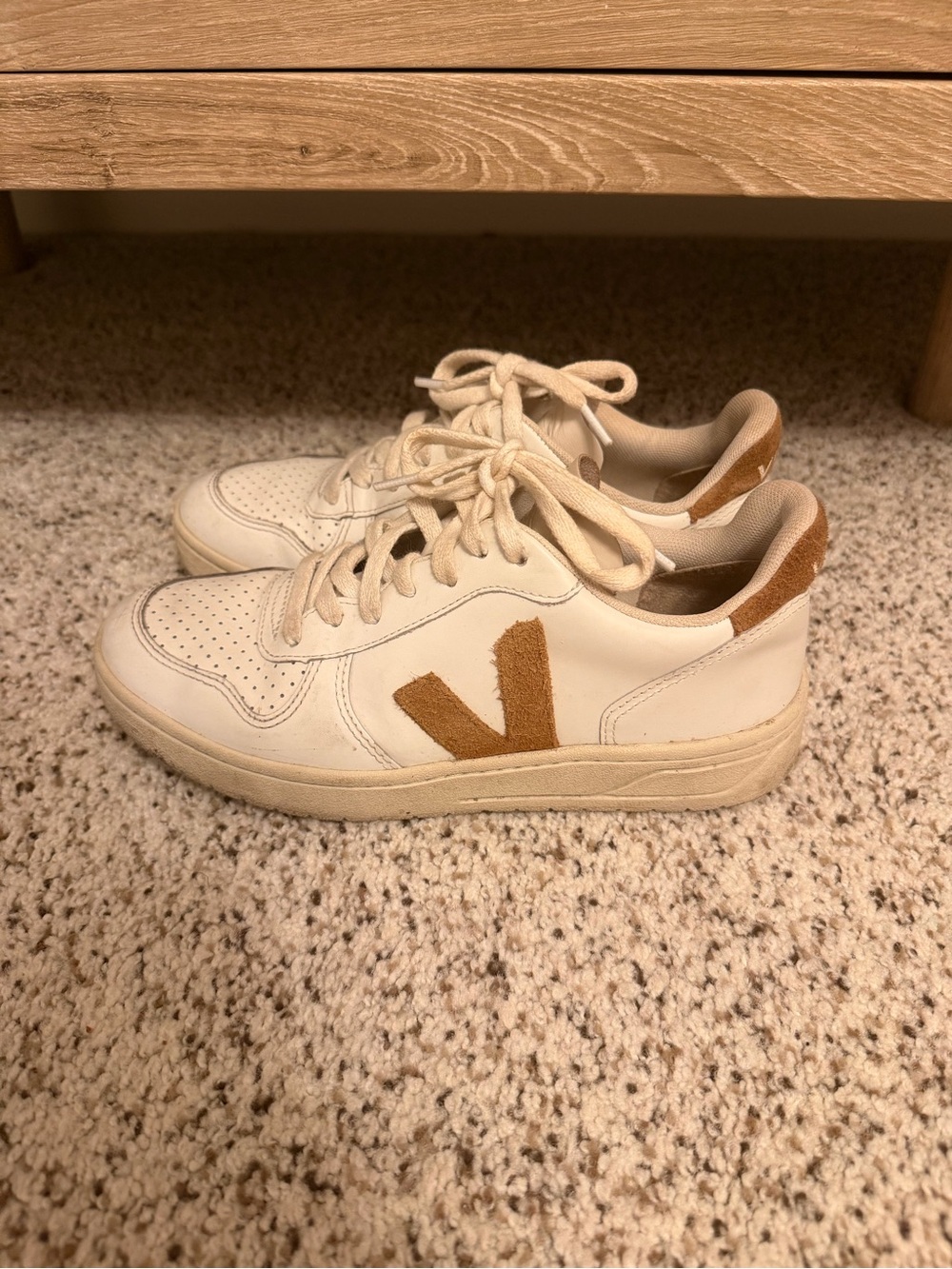 Veja Cream Sneakers with Tan Suede V
